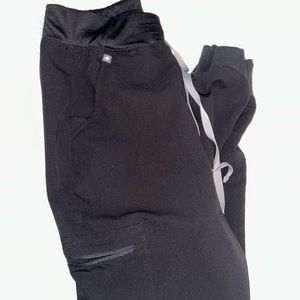 FIGS Black High Waisted Zamora Jogger Scrub Pants, Size Medium Petite